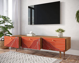 Комод "Berber" с ящиками низкий под TV 49 принт арт BB19/Print_49