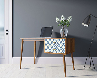 Стол рабочий "Berber" принт 13 с одной тумбой арт BB20/Print_13