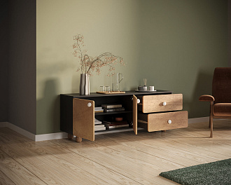 Комод низкий с двумя дверками и ящиками "Split" SP11