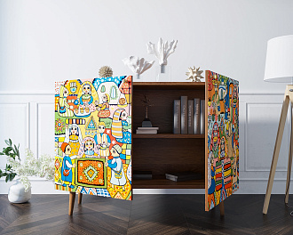 Комод "Berber" две дверки 1 принт арт BB04/Print_01