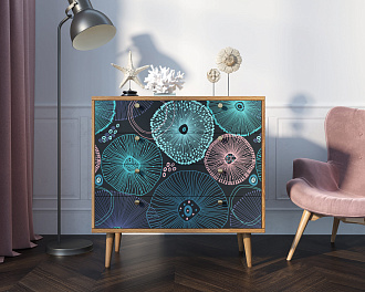 Комод "Berber" пять ящиков 32 принт арт BB36/Print_32