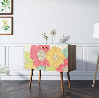 Комод на высоких ножках "Berber" малый принт 5 арт BB13/Print_05