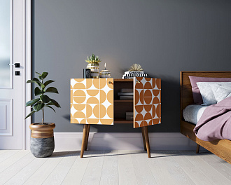 Комод на высоких ножках "Berber" малый принт 14 арт BB13/Print_14