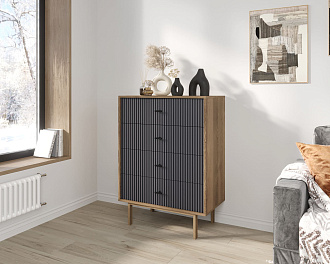 Комод вертикальный с четырьмя ящиками "Emerson" арт EM18/7024/L