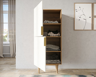 Вертикальный комод с двумя дверками "Line" LN05/GR1/beige