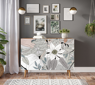 Комод с принтом 50 "Berber" две дверки арт BB04/Print_50