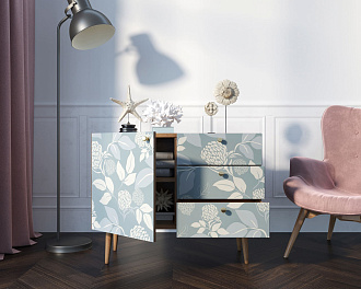 Комод "Berber" три ящика и дверка 39 принт арт BB34/Print_39