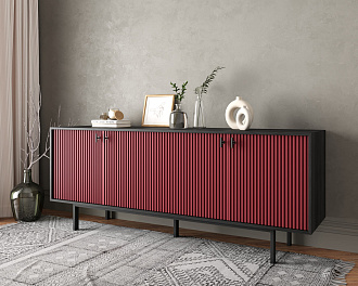 Комод с четыремя дверками "Emerson" арт EM01/red/L
