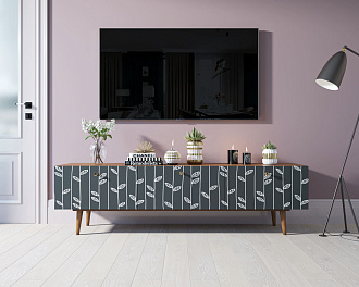 Комод "Berber" с ящиками низкий под TV принт 18 арт BB19/Print_18