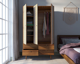 Шкаф трехстворчатый "Berber" принт 23 арт BB02/Print_23