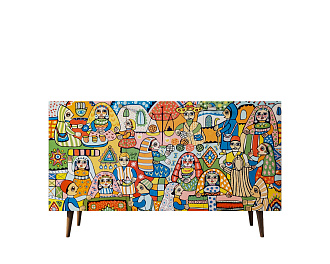 Комод "Berber" три дверки 1 принт арт BB01/Print_01