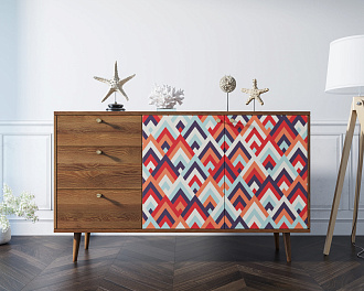 Комод "Berber" с двумя дверками и ящиками 2 принт арт BB05/Print_02