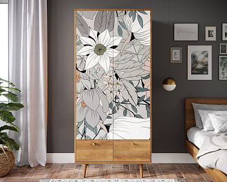 Шкаф двухстворчатый "Berber" принт 50 арт BB16/Print_50