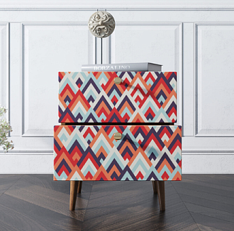 Тумбочка "Berber" с двумя ящиками 2 принт арт BB03/Print_02