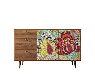 Комод "Berber" с двумя дверками и ящиками 6 принт арт BB05/Print_06