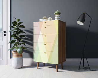 Комод высокий "Berber" принт 16 арт BB10/Print_16
