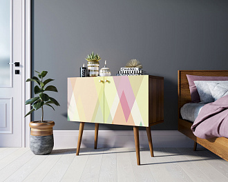 Комод на высоких ножках "Berber" малый принт 16 арт BB13/Print_16