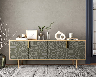 Комод под TV с четыремя дверками "Line" R21/browngrey