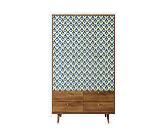 Шкаф трехстворчатый "Berber" принт 13 арт BB02/Print_13