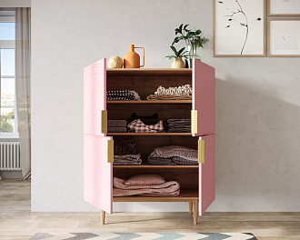 Большой комод с четырьмя дверками "Line" LN03/GR1/pink