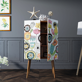 Комод на высоких ножках "Berber"  арт BB09/Print_03