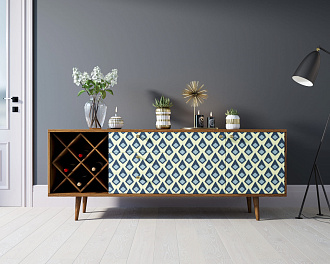 Комод "Berber" удлиненный с бутылочницей 13 принт арт BB15/Print_13