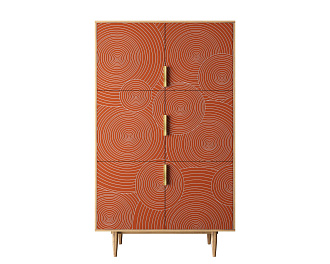 Большой комод с шестью дверками "Line" R20/red