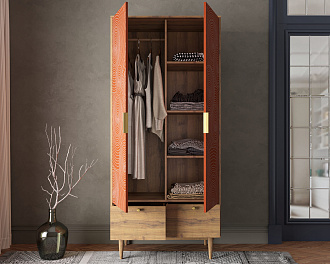 Шкаф двухстворчатый  с ящиками "Line" R26/red