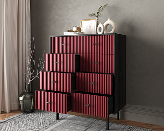 Комод на восемь ящиков "Emerson" арт EM20/red/L