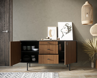 Комод две дверки и три ящика "Emerson" арт EM08