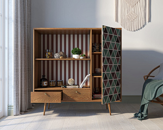 Стеллаж с нишей "Berber" принт 26 арт BB28/Print_26