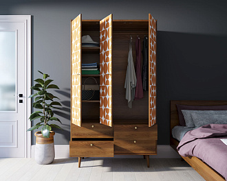 Шкаф трехстворчатый "Berber" принт 14 арт BB02/Print_14