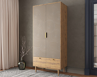 Шкаф двухстворчатый  с ящиками "Line" R26/beige