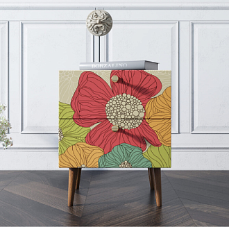 Тумбочка "Berber" с двумя ящиками 5 принт арт BB03/Print_05