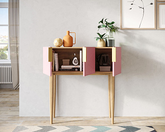 Консоль с тремя дверками "Line" LN15/GR1/pink