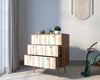 Комод "Berber" три ящика 45 принт арт BB40/Print_45