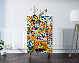 Комод высокий "Berber" 1 принт арт BB10/Print_01