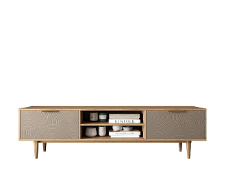 Комод "Line" с нишей низкий под TV R27/beige