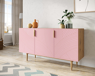 Комод с тремя дверками "Line" LN02/GR1/pink