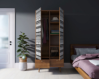 Шкаф двухстворчатый "Berber" принт 19 арт BB16/Print_19