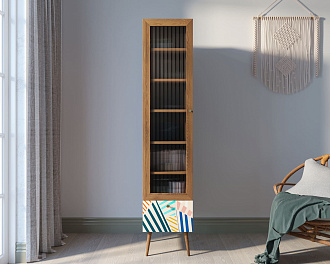 Буфет "Berber" одностворчатый с ящиком принт 42 арт BB48/Print_42