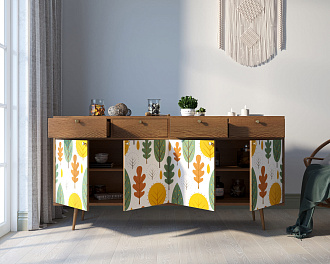 Комод "Berber" четыре дверки и четыре ящика 30 принт арт BB25/Print_30
