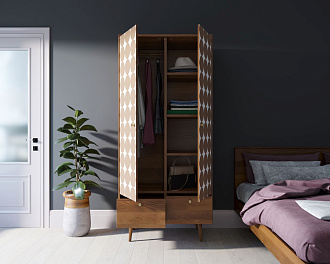 Шкаф двухстворчатый "Berber" принт 17 арт BB16/Print_17