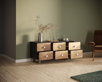 Комод низкий с шестью ящиками "Split" SP17