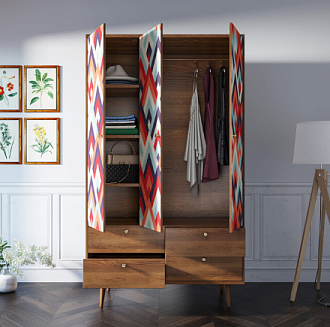 Шкаф трехстворчатый "Berber" принт 2 арт BB02/Print_02