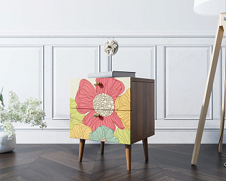 Тумбочка "Berber" с двумя ящиками 5 принт арт BB03/Print_05