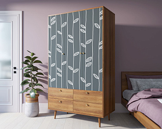 Шкаф трехстворчатый "Berber" принт 18 арт BB02/Print_18