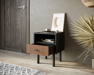 Тумбочка с нижним ящиком "Emerson" арт EM17