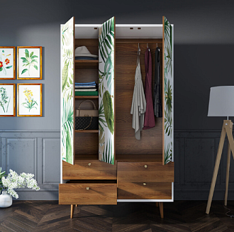 Шкаф трехстворчатый "Berber" принт 4 арт BB02/Print_04