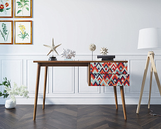 Стол рабочий "Berber" принт 2 с одной тумбой арт BB20/Print_02